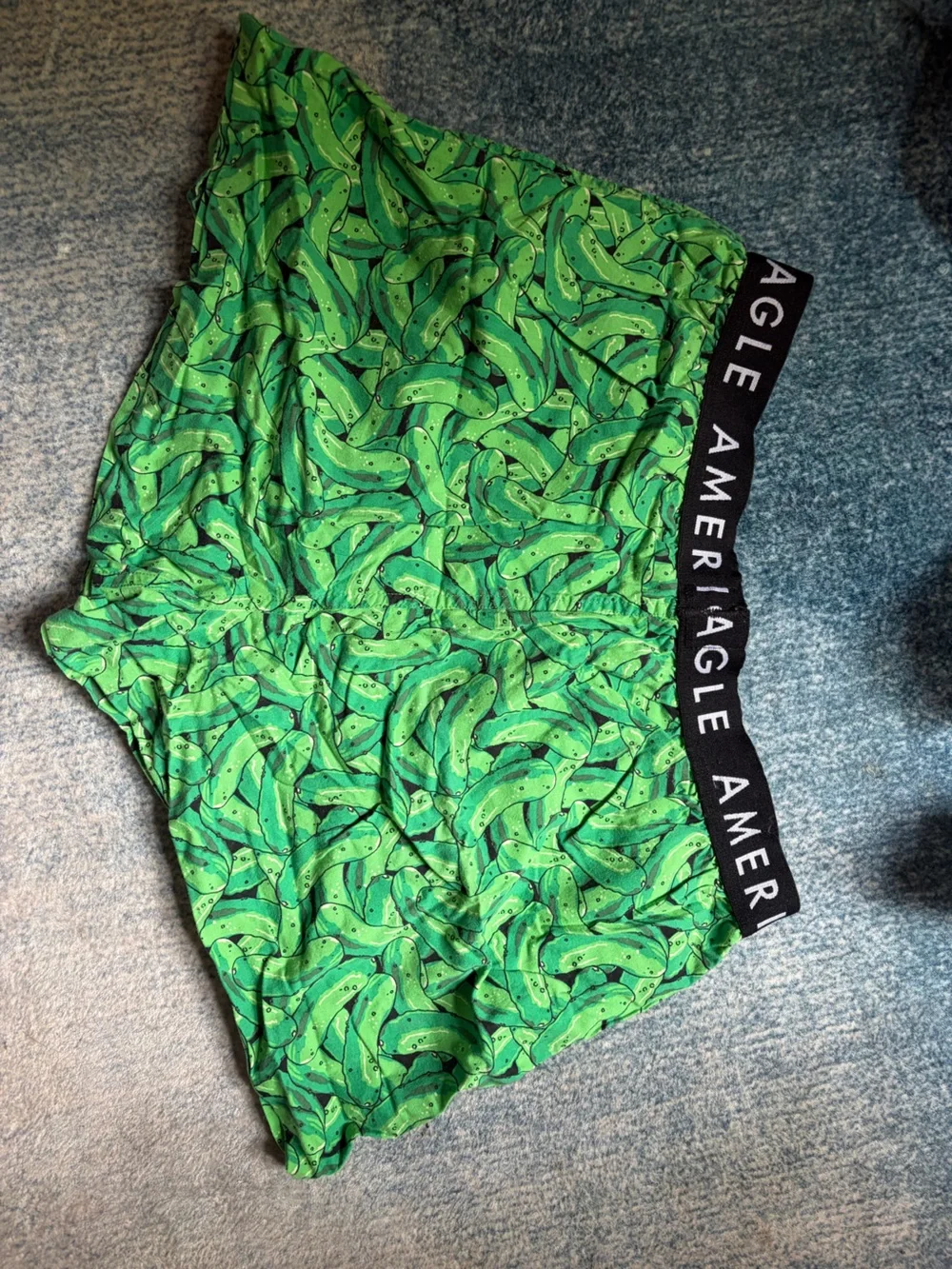 American Eagle Outfitters Green Pickle-Pattern Men’s Boxer Shorts